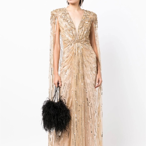 Jenny Packham Gold Sequin Dress